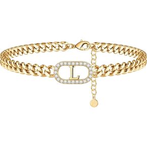 IEFWELL Gold Initial Ankle Bracelets for Women, 14K Gold Filled Gold Anklets for Women Cuban Link Anklets for Women Handmade Gold Ankle Bracelets for Women Ankle Bracelets Gold Jewelry