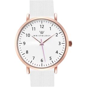 Wristology 19 Options - Maxi Numbers Watch, Silicone Band - Interchangeable Silicone Strap - Easy to Read Analog Face with Second Hand for Women, Men, Nurses, Teachers, Seniors, EMT Olivia