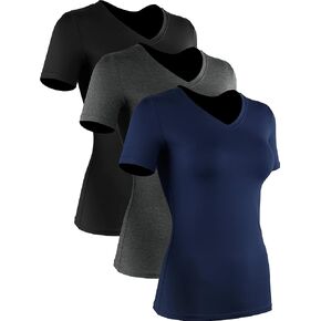 CADMUS 3/4/5 Pack Women's Short Sleeve Compression Workout Shirts - Baselayer for Gym, Running, Yoga, Soft Dry Fit