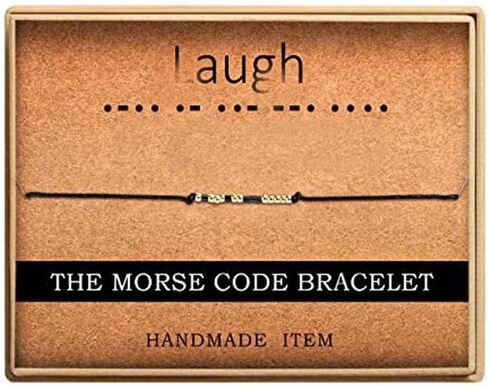 Ldurian Morse Code Bracelet Christmas Gifts - Inspirational Morse Code Bracelets for Women Ajustable string Bracelet Secret Message Friendship Gifts in Kuwait