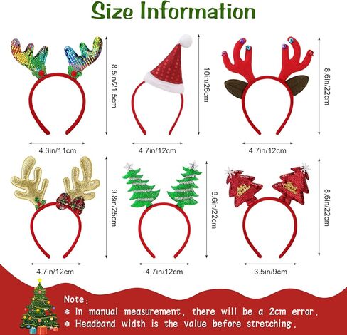 MoKo Christmas Headbands for Women, Cute Headband Accessories with Different Designs for Kids Adults, Costume Party in Kuwait