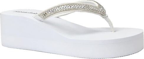 REDVOLUTION New Women's Rhinestone Sandals Platform T-Strap Jewel Sandals High Wedge Flip Flops in Saudi Arabia