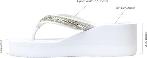 REDVOLUTION New Women's Rhinestone Sandals Platform T-Strap Jewel Sandals High Wedge Flip Flops in Saudi Arabia
