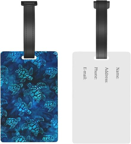 Phish Red Donut Circles On Blue Luggage Tag Travel Suitcase Labels Name ID Tags Business Card Holder Baggage Label for Women Men in Kuwait
