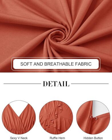 فستان حمل من LAISHEN لالتقاط الصور بأكمام قصيرة ورقبة على شكل حرف V وكشكشة كاجوال لحفلات استقبال المولود الجديد وحفلات الزفاف وملابس الحمل in Kuwait