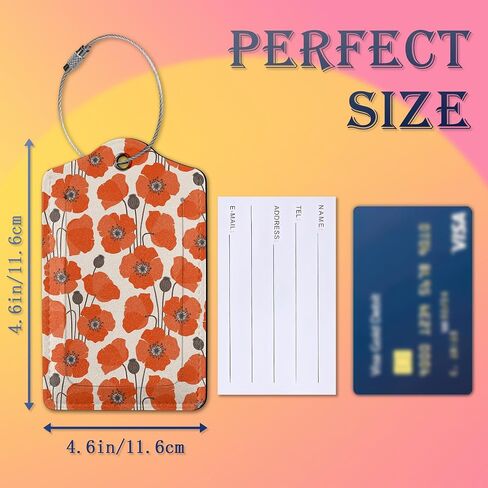 Luggage Tags for suitcases,2 Pack Abstract Pink Flower Luggage Tag,Leather Stainless Steel Loop Label Tag for Women Men Girls Travel Bag Suitcase in Kuwait