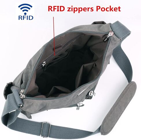MHCNLL Anti Theft Crossbody Purse RFID Women Nylon Waterproof Lightweight Shoulder Bag in Saudi Arabia
