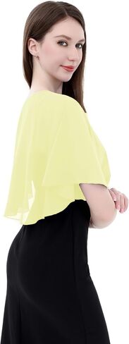 Women's Soft Chiffon Lace Capelets for Women Shawls and Wraps for Evening Dress Wedding Cape Bole Cover Up in Saudi Arabia