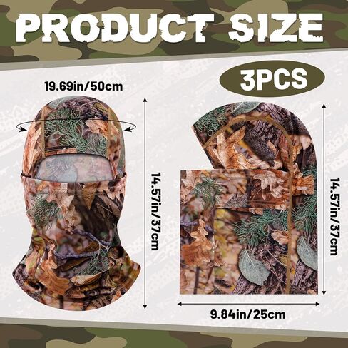 3 قطع من أقنعة الوجه بالاكلافا قناع الصيد أقنعة مموهة للرجال والنساء والكبار للصيد والألعاب العسكرية والمشي لمسافات طويلة والأنشطة الخارجية in Kuwait