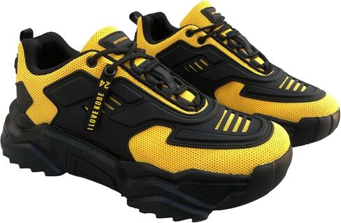 DAVESHOES Mamba 24 Mens Wide Walking Shoes Height Increasing Luxury Mech Sneakers with Latex Insoles Mens Platform Shoes Hiptop Black Running Sport Shoes Male in Saudi Arabia