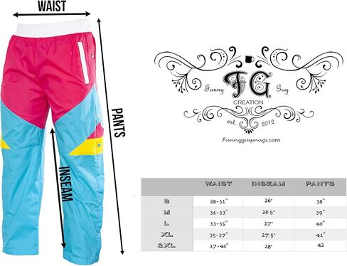 Funny Guy Mugs Tear Away Pull On Pants - Post-Surgery Snap Button Tearaway Elastic Waist Pants - Retro Windbreaker Pants in Kuwait