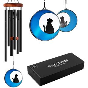 Mibetsi Sympathy Wind Chimes Outdoor,Sympathy Gifts for Lost a Cat, Pet Loss Gifts,Black,36 Inches in Saudi Arabia