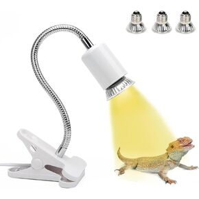 Yddcpbb Reptile Heat Lamp,Heating Lamp with Clamp,UVA UVB Reptile Light with 360° Rotatable Hose,with 3 Bulbs for Bearded Dragon Reptiles Turtle Lizard Snake Aquarium(E26,110V,25W,50W,75WBulb) Black in Saudi Arabia