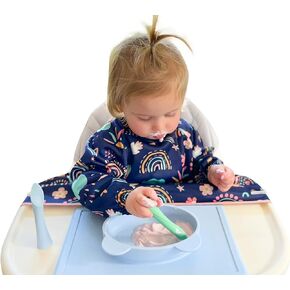 Nooni Care Baby Bibs for Eating | Long Sleeve Bib can be Clipped to the Table | Long Sleeve Bibs for Babies | Coverall Bib in Saudi Arabia