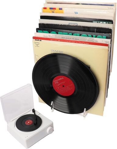 WLSANX Vinyl Record Holder Vinyl Record Storage Rack Versatile Vinyl Record Acrylic Storage Rack, Tailor-made Storage Solution for 12 Albums(Black 1pc) in Kuwait