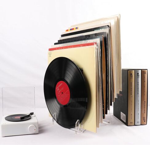 WLSANX Vinyl Record Holder Vinyl Record Storage Rack Versatile Vinyl Record Acrylic Storage Rack, Tailor-made Storage Solution for 12 Albums(Black 1pc) in Kuwait