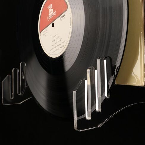 WLSANX Vinyl Record Holder Vinyl Record Storage Rack Versatile Vinyl Record Acrylic Storage Rack, Tailor-made Storage Solution for 12 Albums(Black 1pc) in Kuwait