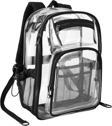 Heavy Duty Clear Backpack Heavy Duty Clear Bookbags School Stadium Approved TPU Transparent Bag for Work Security Sports XL in Kuwait