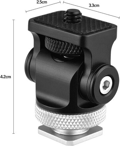 HUNYA 360° Rotatable Camera Monitor Cold Shoe Mount Adapter Head with 1/4-inch Interface Allen Wrench for Monitor LED Light Microphone Expansion Mounting in Saudi Arabia