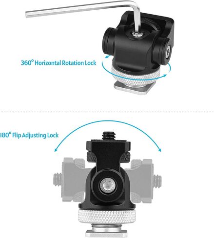 HUNYA 360° Rotatable Camera Monitor Cold Shoe Mount Adapter Head with 1/4-inch Interface Allen Wrench for Monitor LED Light Microphone Expansion Mounting in Saudi Arabia