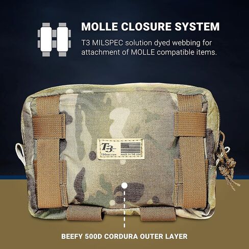 حقيبة T3 Super Admin، حقيبة تكتيكية متوافقة مع MOLLE لتخزين معدات الإدارة، حقيبة خارجية شديدة التحمل للمشي لمسافات طويلة والترفيه، متعددة الكاميرات in Kuwait