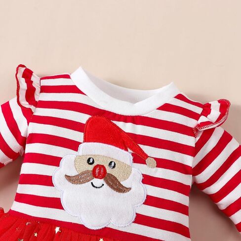 VINUOKER ملابس عيد الميلاد الأولى للفتيات حديثي الولادة من VINUOKER، فستان Xmax للفتيات الرضع، ملابس عيد الميلاد للفتيات الصغيرات ملابس سانتا للأطفال in Kuwait