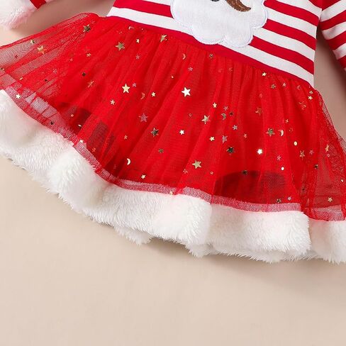 VINUOKER ملابس عيد الميلاد الأولى للفتيات حديثي الولادة من VINUOKER، فستان Xmax للفتيات الرضع، ملابس عيد الميلاد للفتيات الصغيرات ملابس سانتا للأطفال in Kuwait