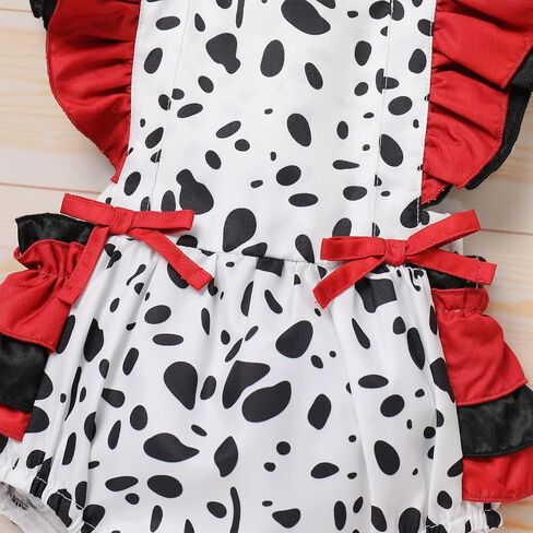 ODASDO Newborn Infant Baby Girl Deer Cow Printed Romper Ruffle Sleeveless Bodysuit with Bowknot Headband 2pcs Set in Saudi Arabia