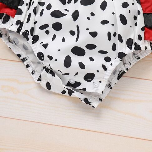 ODASDO Newborn Infant Baby Girl Deer Cow Printed Romper Ruffle Sleeveless Bodysuit with Bowknot Headband 2pcs Set in Saudi Arabia