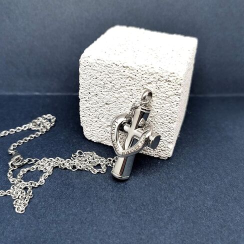LuxglitterLin Religious Cross I Love You Forever Cremation Jewelry Urn Necklace for Dad Mom Papa Ashes Memorial Keepsake Pendant in Saudi Arabia