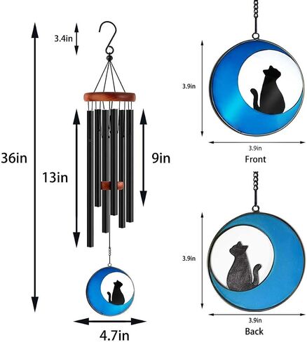 Mibetsi Cat Memorial Gift Wind Chime, a Sympathy Gift for Those who Have Lost Their Cats to Remember and Commemorate Their Cats, a pet Memorial Gift for cat Lovers, 36 inches in Saudi Arabia