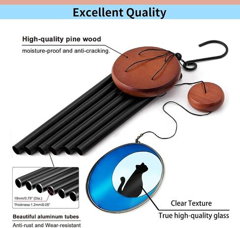 Mibetsi Cat Memorial Gift Wind Chime, a Sympathy Gift for Those who Have Lost Their Cats to Remember and Commemorate Their Cats, a pet Memorial Gift for cat Lovers, 36 inches in Saudi Arabia