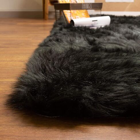Super Area Rugs Ultra Soft & Fluffy Faux Sheepskin Rug, Gray 2 x 3 Feet Carpet for Bedroom Living Room in Saudi Arabia