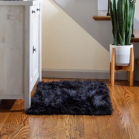 Super Area Rugs Ultra Soft & Fluffy Faux Sheepskin Rug, Gray 2 x 3 Feet Carpet for Bedroom Living Room in Saudi Arabia