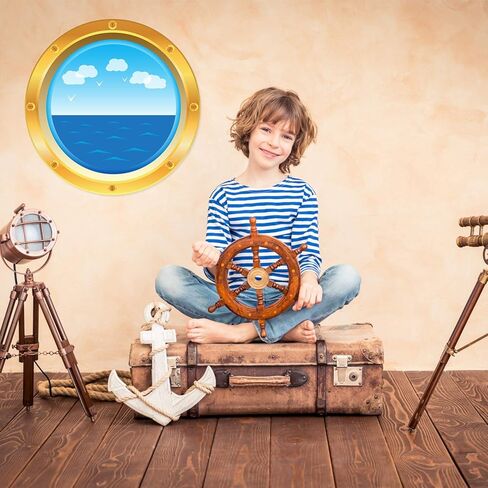 ملصقات Outus Cruise Ship Porthole لتزيين الرحلات البحرية ملصقات بحرية لحائط نافذة باب غرفة عيد الميلاد كرنفال كروز ديكورات الحفلات البحرية (4 قطع) in Saudi Arabia