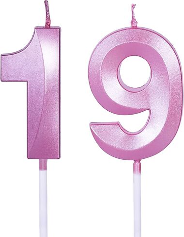 Gold 19th & 91st Birthday Candles for Cakes, Number 19 91 Candle Cake Topper for Party Anniversary Wedding Celebration Decoration in Saudi Arabia