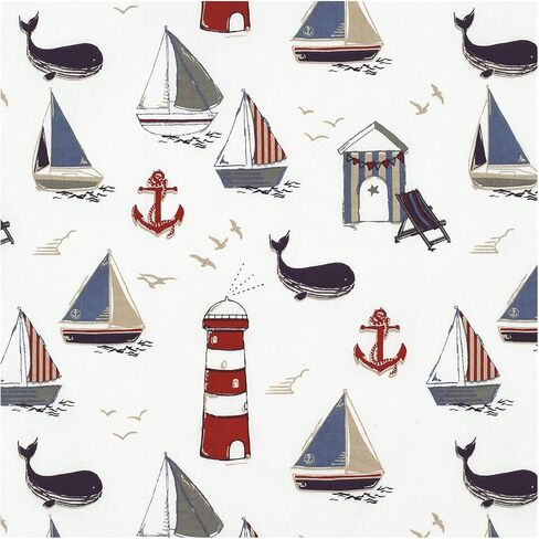 ستائر Cackleberry Home Nautical Ocean Cafe قطنية مقاس 28 بوصة عرض × 30 بوصة طول، مجموعة من قطعتين in Kuwait