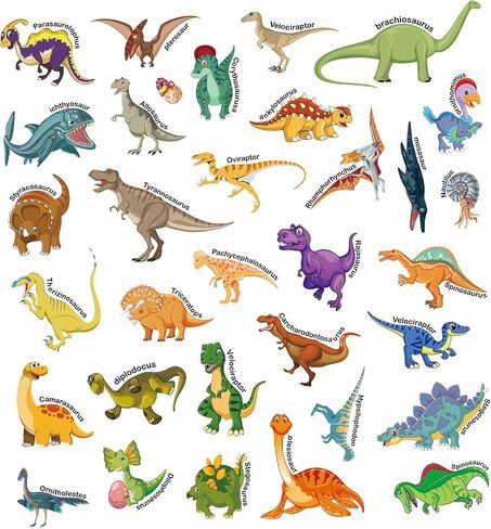 32Pcs Dinosaurs Window Stickers Window Clings Washable Reusable for Classroom Home Birthday Animals Party Supplies Decorations in Kuwait