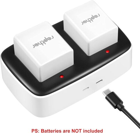 محطة شحن مزدوجة Rapthor، متوافقة مع Arlo Pro/Pro 2 / Arlo Go Security Camera شاحن بطارية قابل لإعادة الشحن مع كابل USB من النوع C in Kuwait