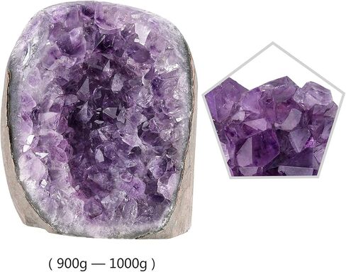 Rockcloud Natural Purple Amethyst Quartz Crystal Cluster Geode Druzy Home Decoration Self Stand Desk Ornament Gemstone Specimen, 0.66-0.88 lb in Saudi Arabia