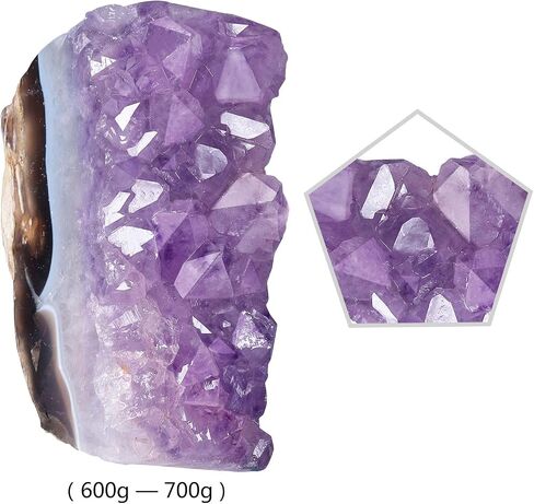 Rockcloud Natural Purple Amethyst Quartz Crystal Cluster Geode Druzy Home Decoration Self Stand Desk Ornament Gemstone Specimen, 0.66-0.88 lb in Saudi Arabia