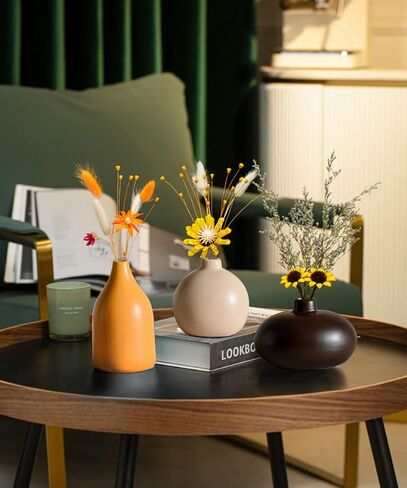مزهرية GeLive Ikebana مزهرية زهور مزخرفة بالزراعة المائية معكرون مزهرية سيراميك ملونة (وردي) in Kuwait