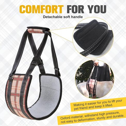 سرج مساعدة رفع الكلاب من بيوتيزو للساق الخلفية الخلفية، حامل حبال للكلاب الصغيرة والمتوسطة والكبيرة الحجم - إعادة تأهيل دعم الورك للأرجل الخلفية المعاقين والكلاب المصابة، مساعدة الكلاب، محمول in Kuwait