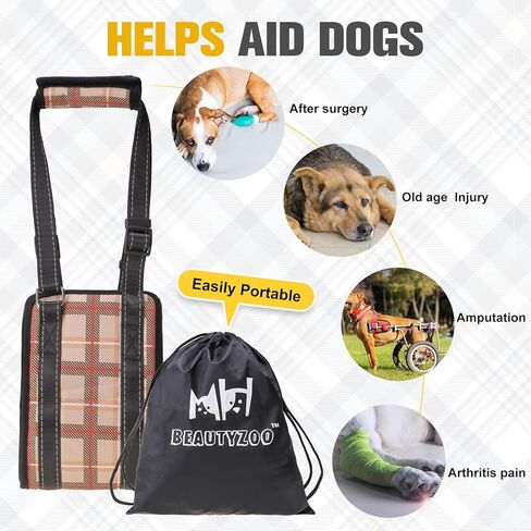 سرج مساعدة رفع الكلاب من بيوتيزو للساق الخلفية الخلفية، حامل حبال للكلاب الصغيرة والمتوسطة والكبيرة الحجم - إعادة تأهيل دعم الورك للأرجل الخلفية المعاقين والكلاب المصابة، مساعدة الكلاب، محمول in Kuwait