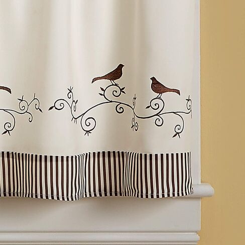 ستارة مطبخ CHF Birds، مقاس 58 بوصة عرض × طول، 24 بوصة زوج من الطبقات، لون بني داكن in Saudi Arabia