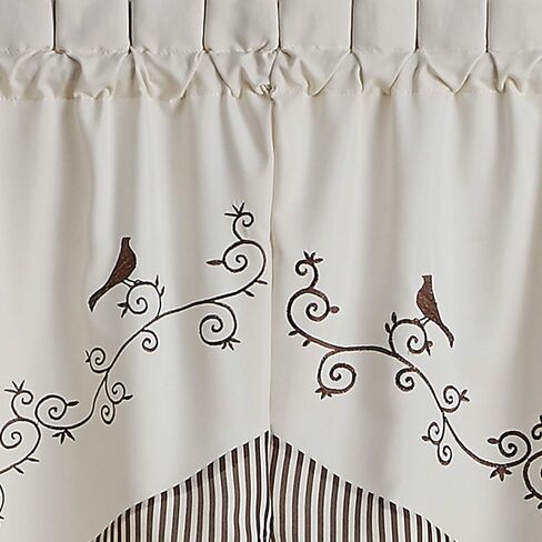 ستارة مطبخ CHF Birds، مقاس 58 بوصة عرض × طول، 24 بوصة زوج من الطبقات، لون بني داكن in Saudi Arabia