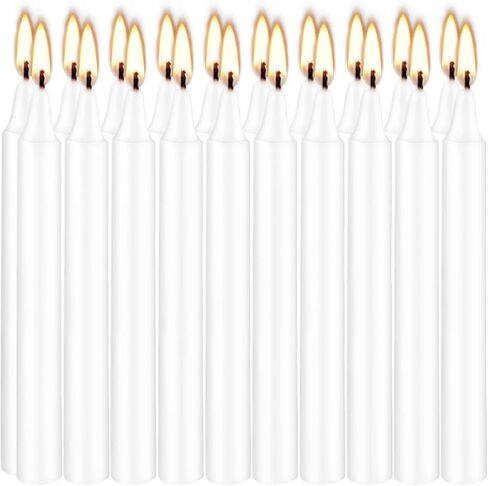 Set of 20 White Spell & Chime – Premium Mini Taper Candles for Rituals, Prayer, Birthdays, Meditation, Altar - 4 Inch Tall, Unscented (White) in Kuwait