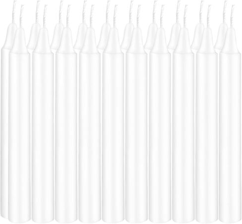 Set of 20 White Spell & Chime – Premium Mini Taper Candles for Rituals, Prayer, Birthdays, Meditation, Altar - 4 Inch Tall, Unscented (White) in Kuwait