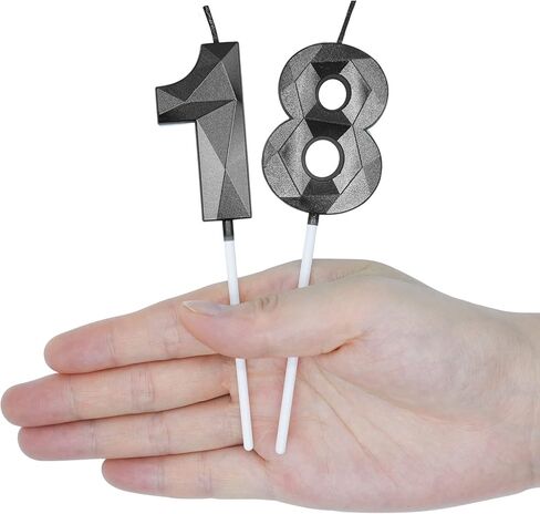 شموع عيد الميلاد الرابع والعشرون والثاني والأربعون للكيك، رقم ذهبي 24 42 شمعة ثلاثية الأبعاد على شكل ماسي لتزيين أعياد الميلاد لوازم الحفلات للنساء أو الرجال in Kuwait