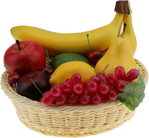 Gresorth Artificial Lifelike Apple Brin Banana Grape Lemon Pear Fake Fruit Toy Home Christmas Party Decoration - 8 Fruits in Saudi Arabia